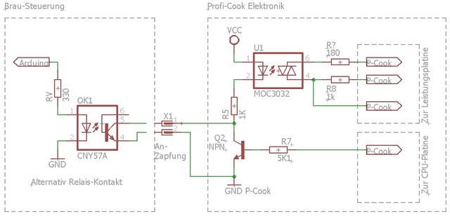 Schaltungsskizze Profi-Cook und Ansteuerung