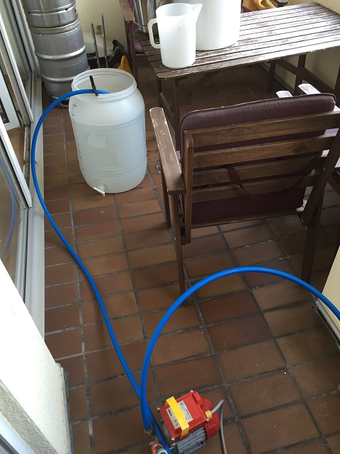 Pumpe mit Transportbehälter