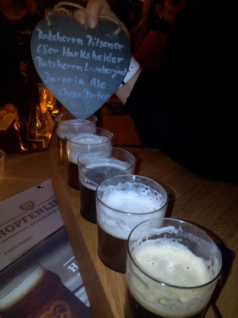 Biertastingplatte in der Hopfenliebe