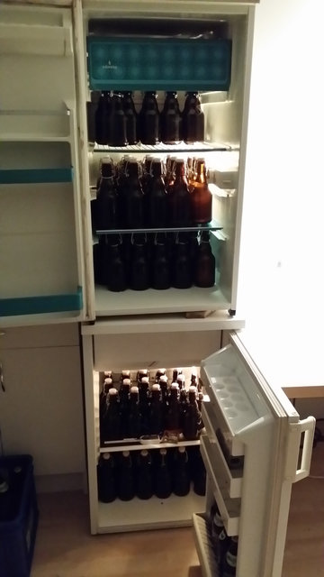 Das Bier beim Konditionieren.