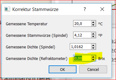 Gemessener Wert in Btix