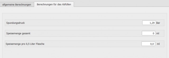 Berechnungen für das Abfüllen