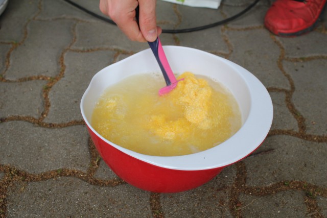 Ich dachte es sei eine gute Idee, die Polenta vorher einzuweichen und etwas gehen zu lassen. War es aber nicht.