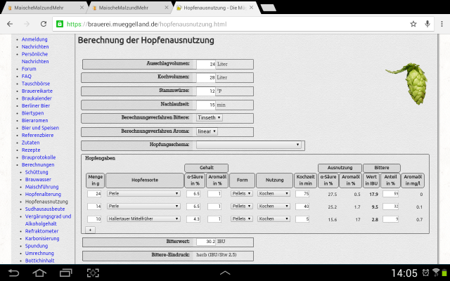 Hopfenberechnung