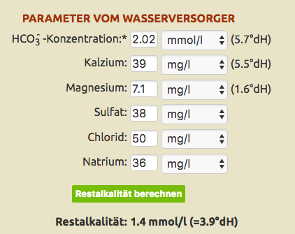 Wasserwerte