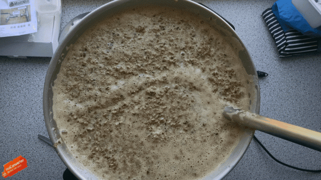 Meine Ausschlagmenge war auf 25l angesetzt. Bei ~8 kg Schüttung...