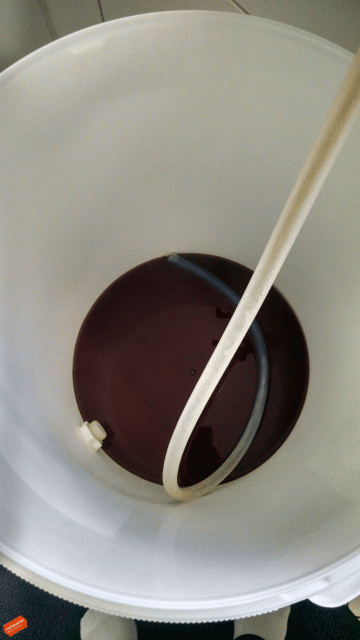 Nach erreichen der Abmaischtemperatur und 20 min. Läuterruhe wurde dann geläutert getreu nach dem Motto &quot;low and slow&quot; - Der Vorlauf lag bei ca. 3 l. Nach problemlosen 70 min war es geschafft...
