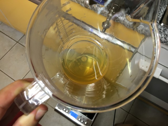Läuft klar nach ca. 5L...
