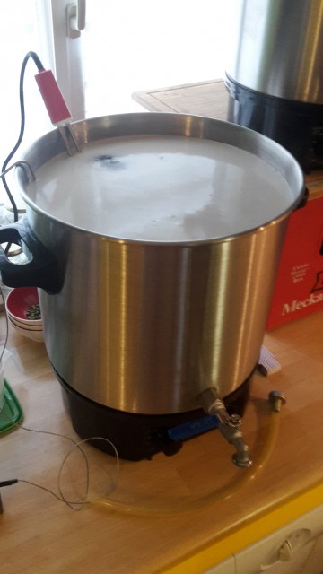 Dank Tauchsieder geht das Aufheizen recht flott
