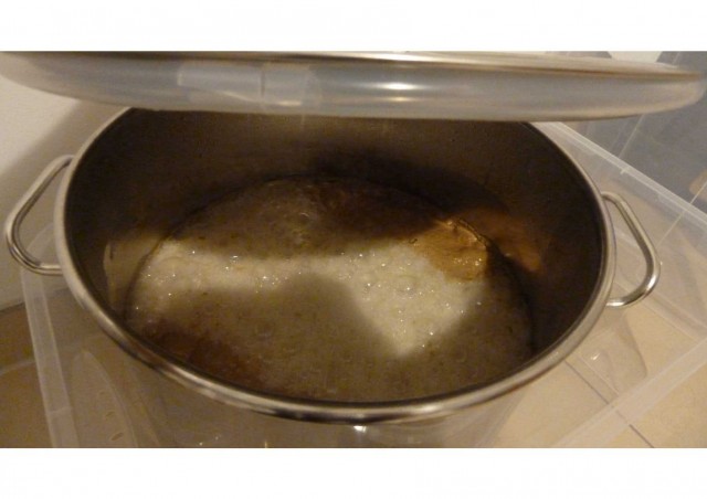 In der Hochphase der Gärung werkelt die US-05 noch schön vor sich hin.