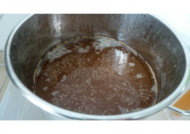 Fast am Ende der Hauptgärung, hier sieht man den ominösen schwarzen Rand den ich bereits erwähnt habe.