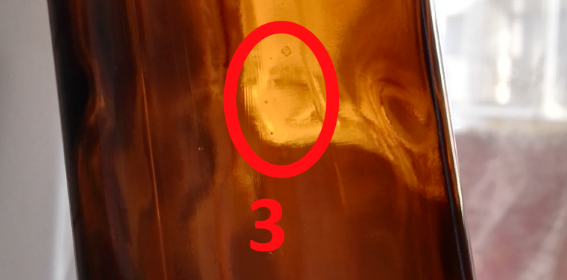 1 Bläschen (Durchmesser ca. 2mm)