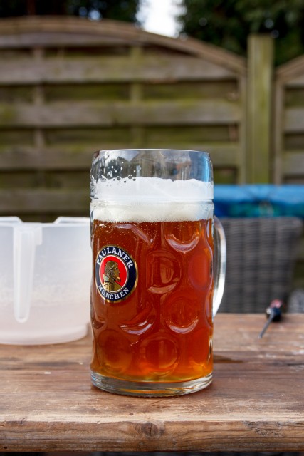 Zwischendurch ein selbstgebrautes Mai-Eisbock, aber nur in Maßen!