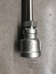 1/2&quot; auf 1/4&quot; mit durchgebohrtem 1/4&quot; Stopfen mit IG