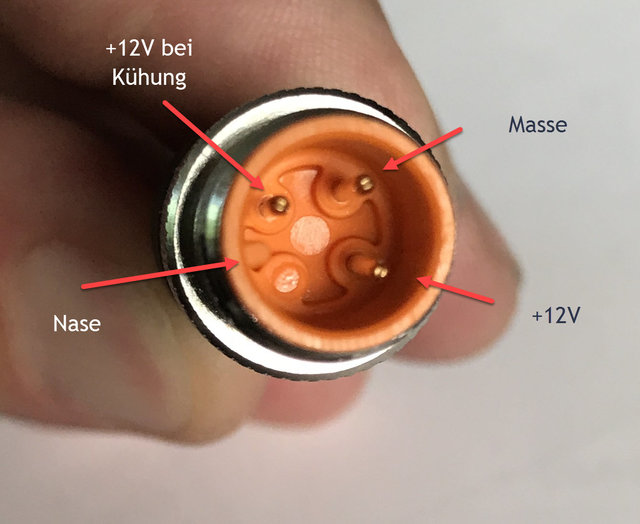 Steckerseite M-12 Kabel 3-Polig