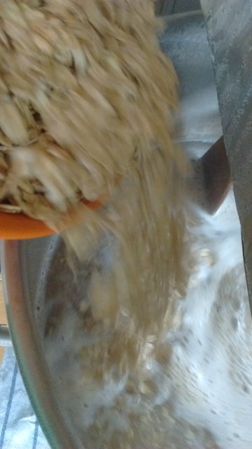 Zugabe der Haferflocken bei der Maltoserast
