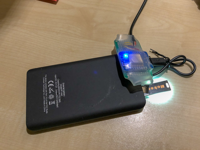 Wemos mit Tempsensor und Powerbank