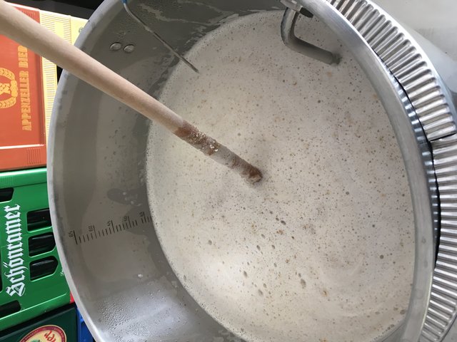 Einmaischen in der Pfanne...