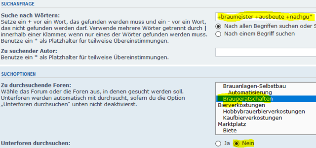 Suchanfrage Braumeister im Kontext Ausbeute und Nachguss(Nachguß)
