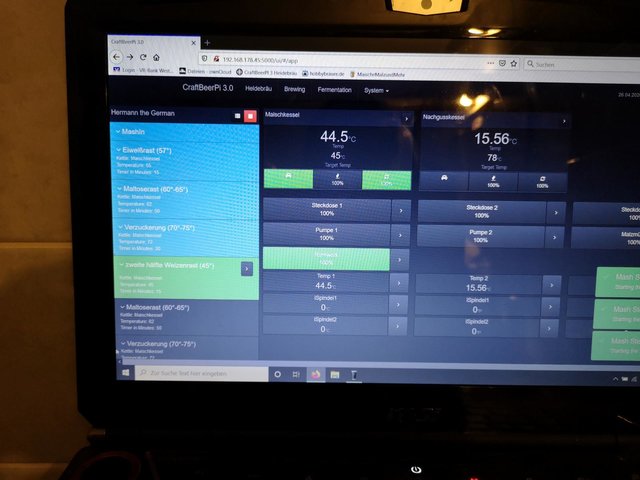 Gesteuert wird die ganze Anlage mit CraftBeerPi