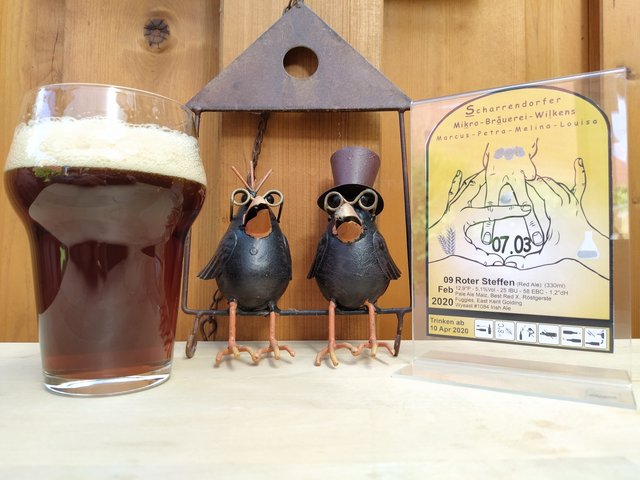 Bierbild Roter-Steffen.jpg (723.48 KiB) 21306 mal betrachtet Nach der 3'ten Rezeptkorrektur ist es gut aber am Malz denke ich noch über kleine Änderung nach.