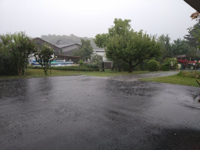 Ein gar wunderbartes Wetterchen von meinem überdachten Brauplatz aus zu beobachten.