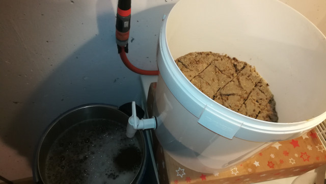 Nachguss ist durch. Treberkuchen sieht gut aus