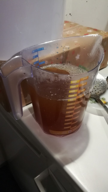 Erste Liter noch trüb