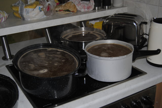 Improvisiertes Hopfenkochen