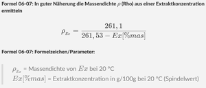 Massendichte aus Es ermitteln