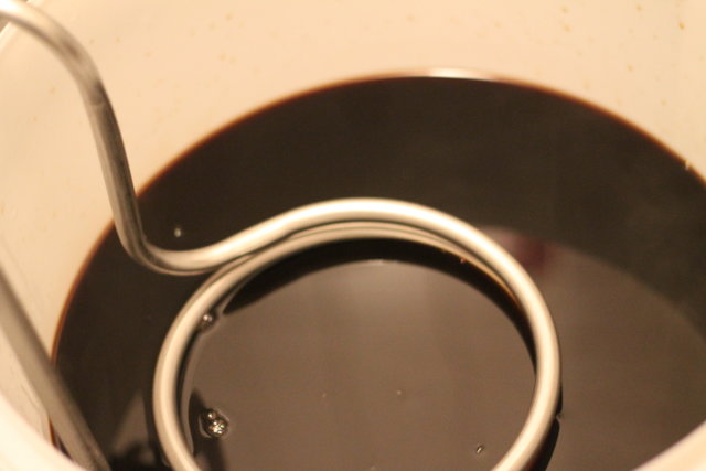 Würzekühlen mit Edelstahlspiralwürzekühler.